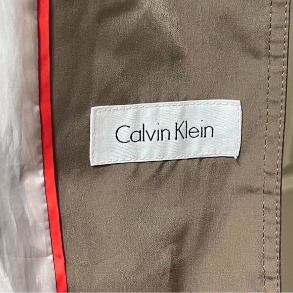 Calvin Klein Mid-Length Single Breasted Trench Coat Raincoat Removable Hood M - Picture 12 of 16